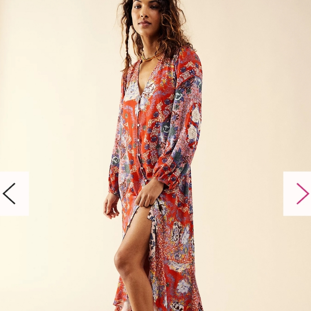 Free People Marais printed midi dress